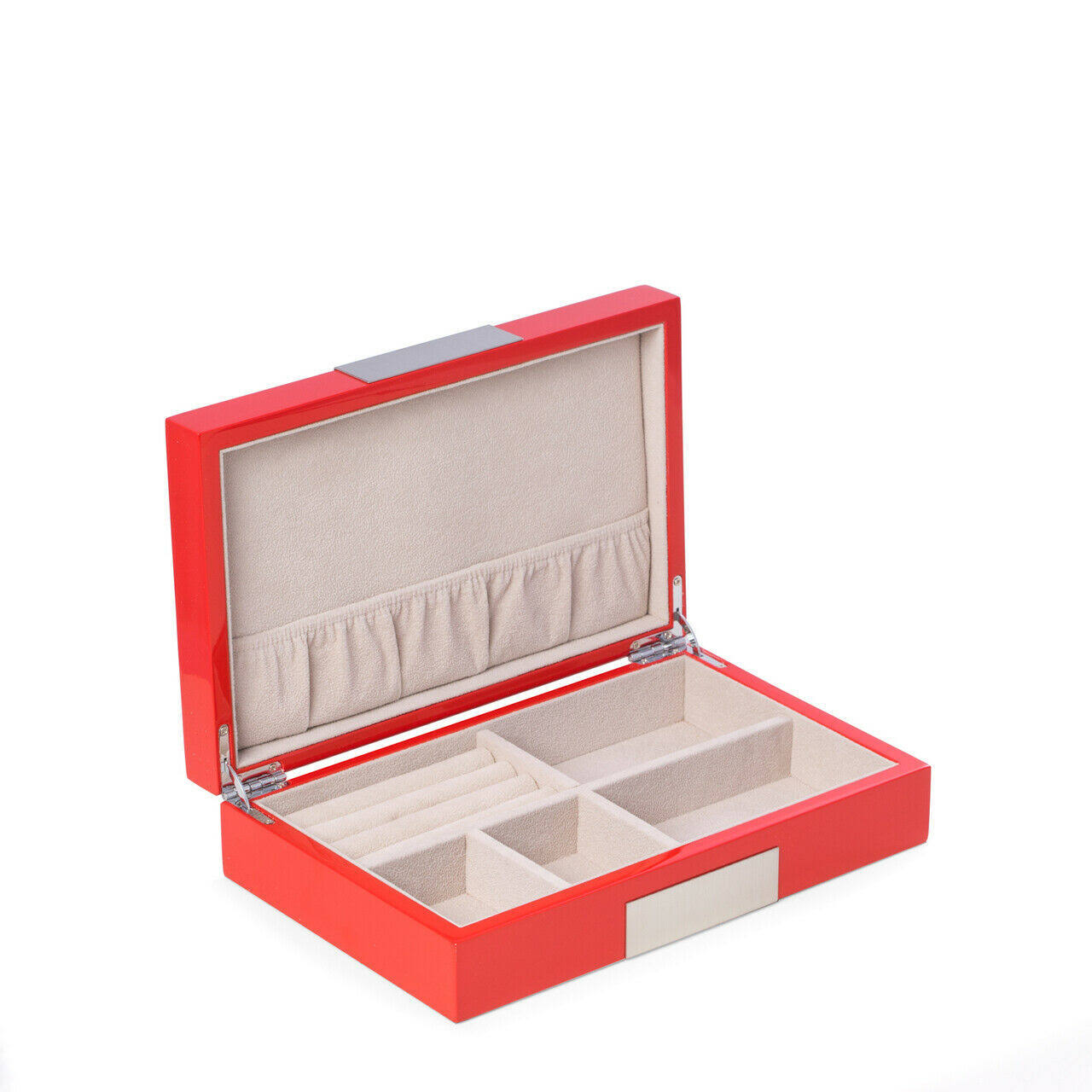 Bey-Berk Andalusite Lacquered Wood Valet Box, Red