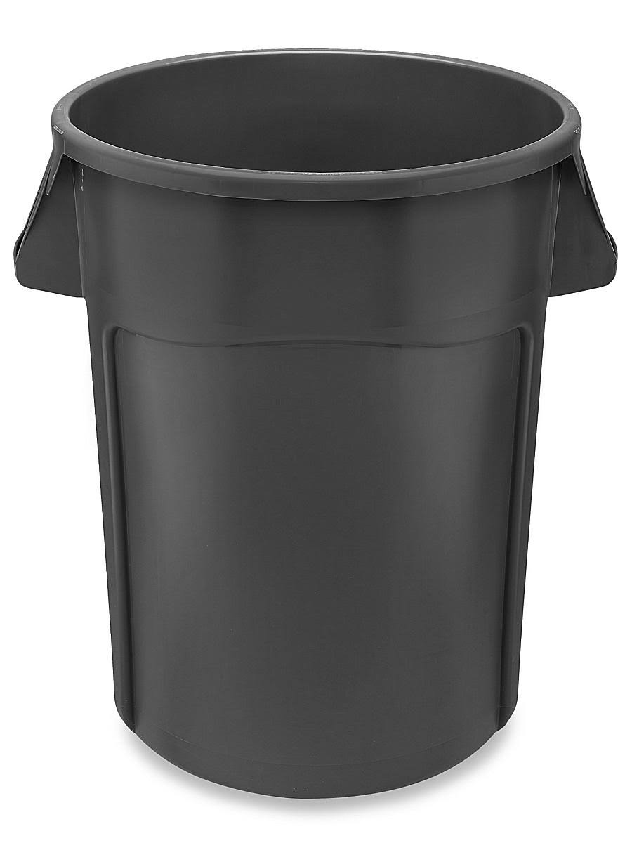 Rubbermaid Brute Vented Trash Receptacle, Round, 44 gal, Black