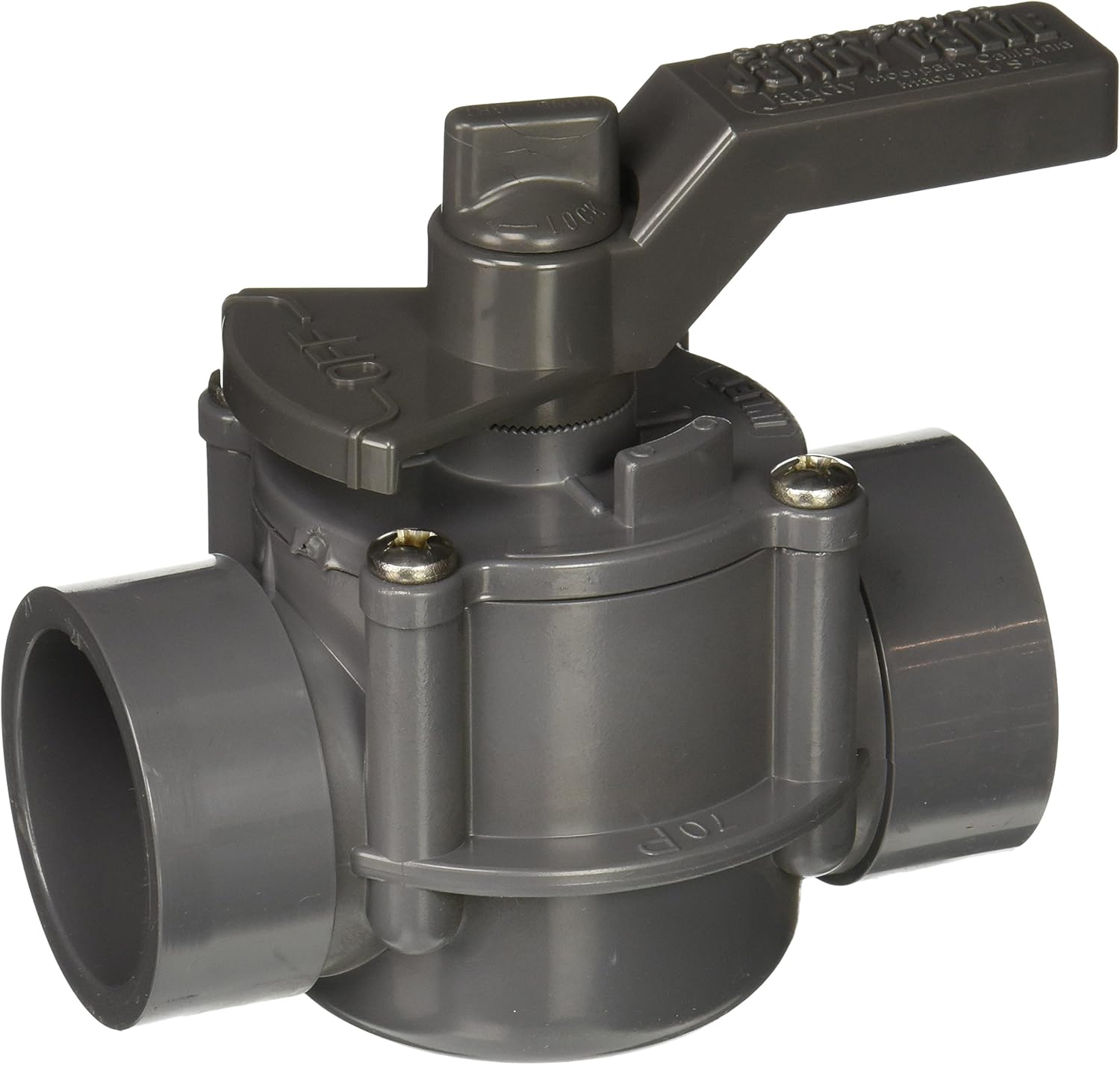 Jandy 3406 Space Saver 3 Port 1-1/2 to 2-Inch Positive Seal Pool/Spa Valve, Gray Pack of 2