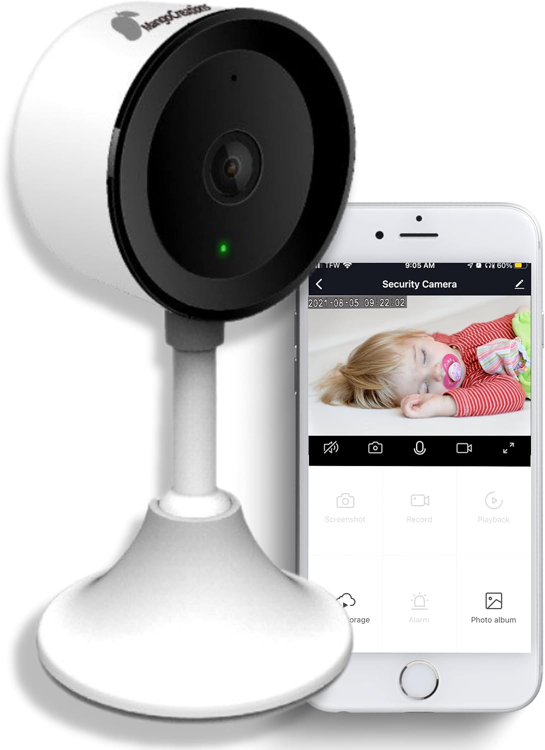 Smart Home Camera - 1080p HD Indoor Security Surveillance Camera - Night Vision Camera - Baby Monitor Camera - Compatible with Alexa & Google Assistant - SD & Cloud Storage - Pet Camera Pack of 2