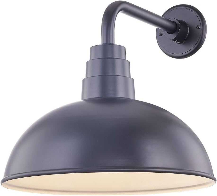 Black Gooseneck Barn Light with 16