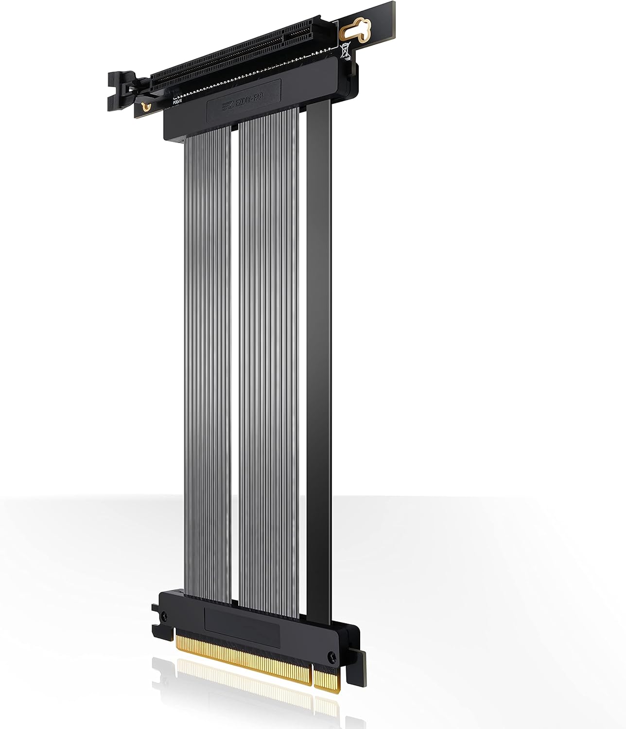 EZDIY-FAB [20cm] PCIE 4.0 16x Extreme High Speed Riser Cable PCI Express Port GPU Extension Card-Right Angle Connector Pack of 2