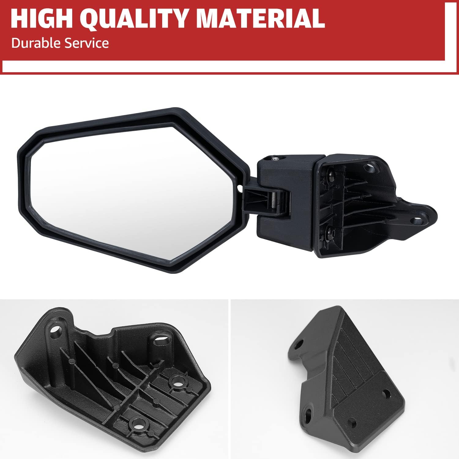 Maverick Folding Rearview Side Mirrors,HAKA TOUGH High Impact Shatter Proof Adjustable Break Away Rear View Mirrors for 2018-2021 Can-Am Maverick Trail Sport Commander Accessories,Replace#715003639