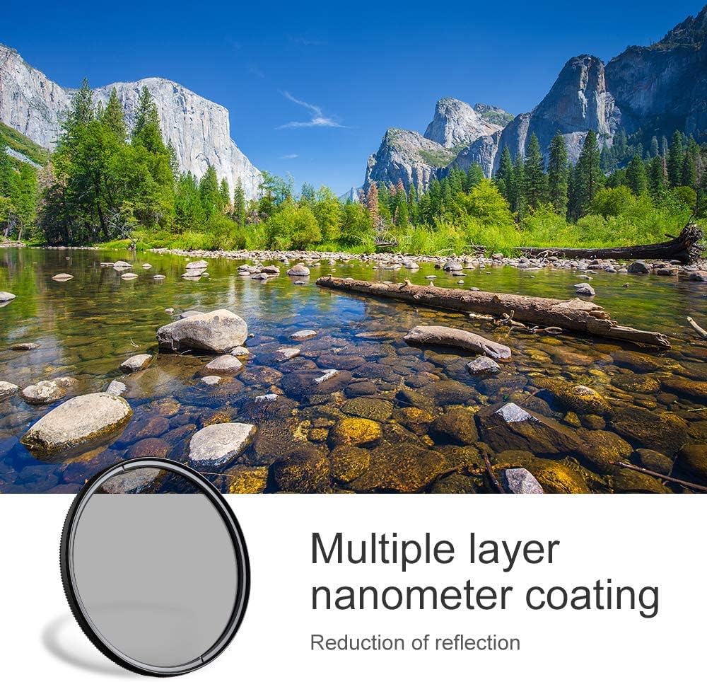K&F Concept 77mm Polarizing Filter, Polarizer Filter CPL Lens Filter, Japan Optical Glass Ultra-Slim Multi-Coated for Camera Lens Pack of 2