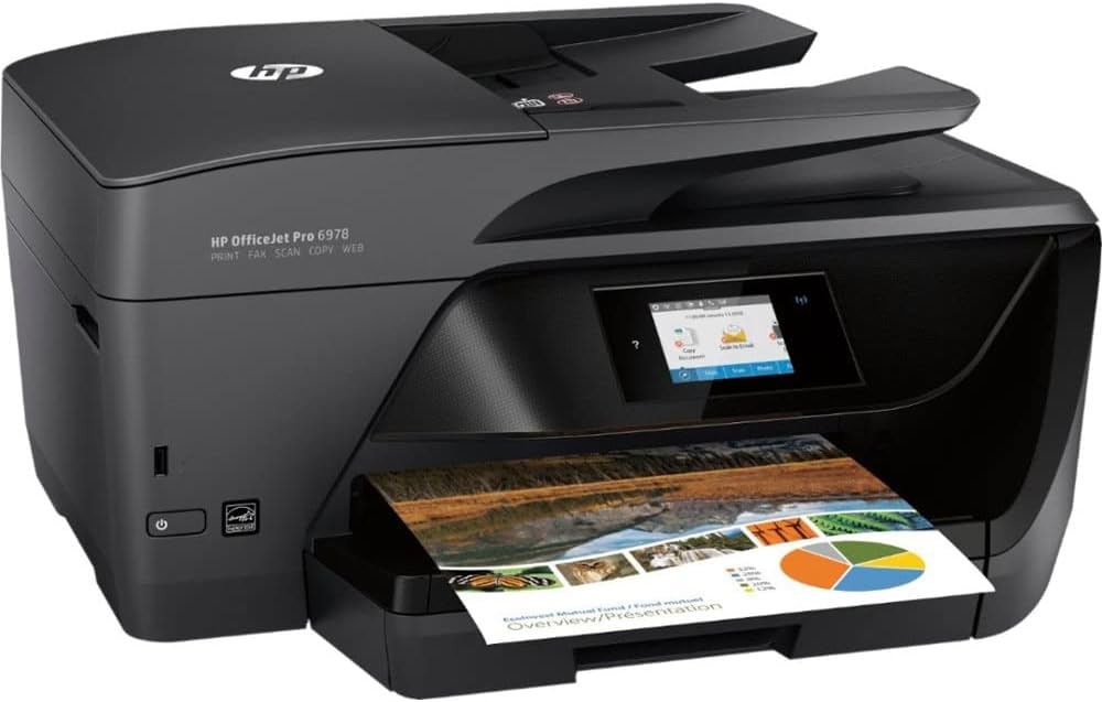 (Renewed) HP OfficeJet Pro 6978 Wireless Color Inkjet All-in-One Printer, Black - Print Scan Copy Fax - 20 ppm, 8.5