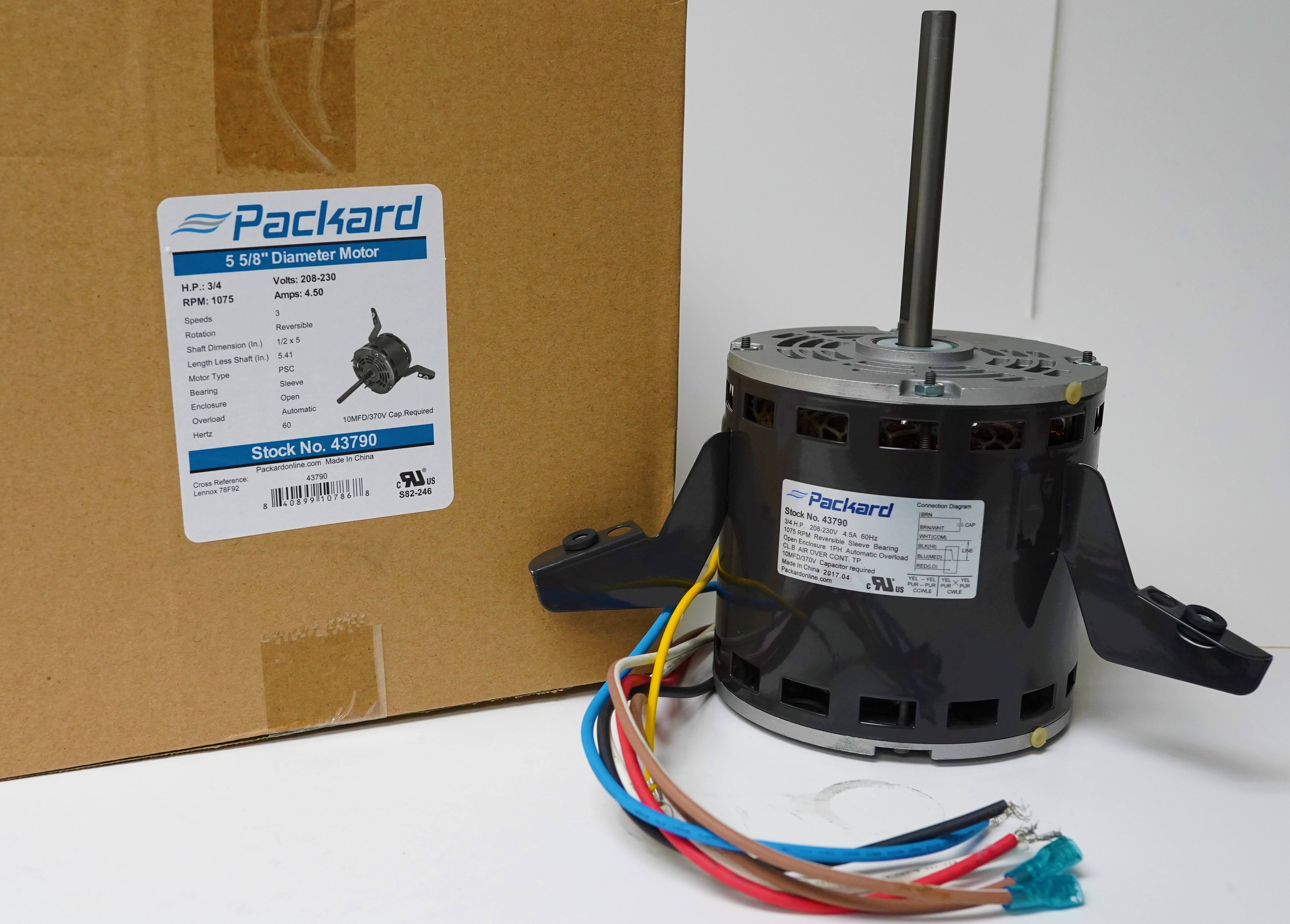 Packard 43790 3/4 HP 208-230V Torsion Flex Motor