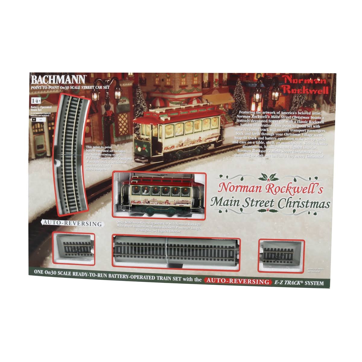 Bachmann - Norman Rockwell Battery Operated Main Street Christmas Set - On30