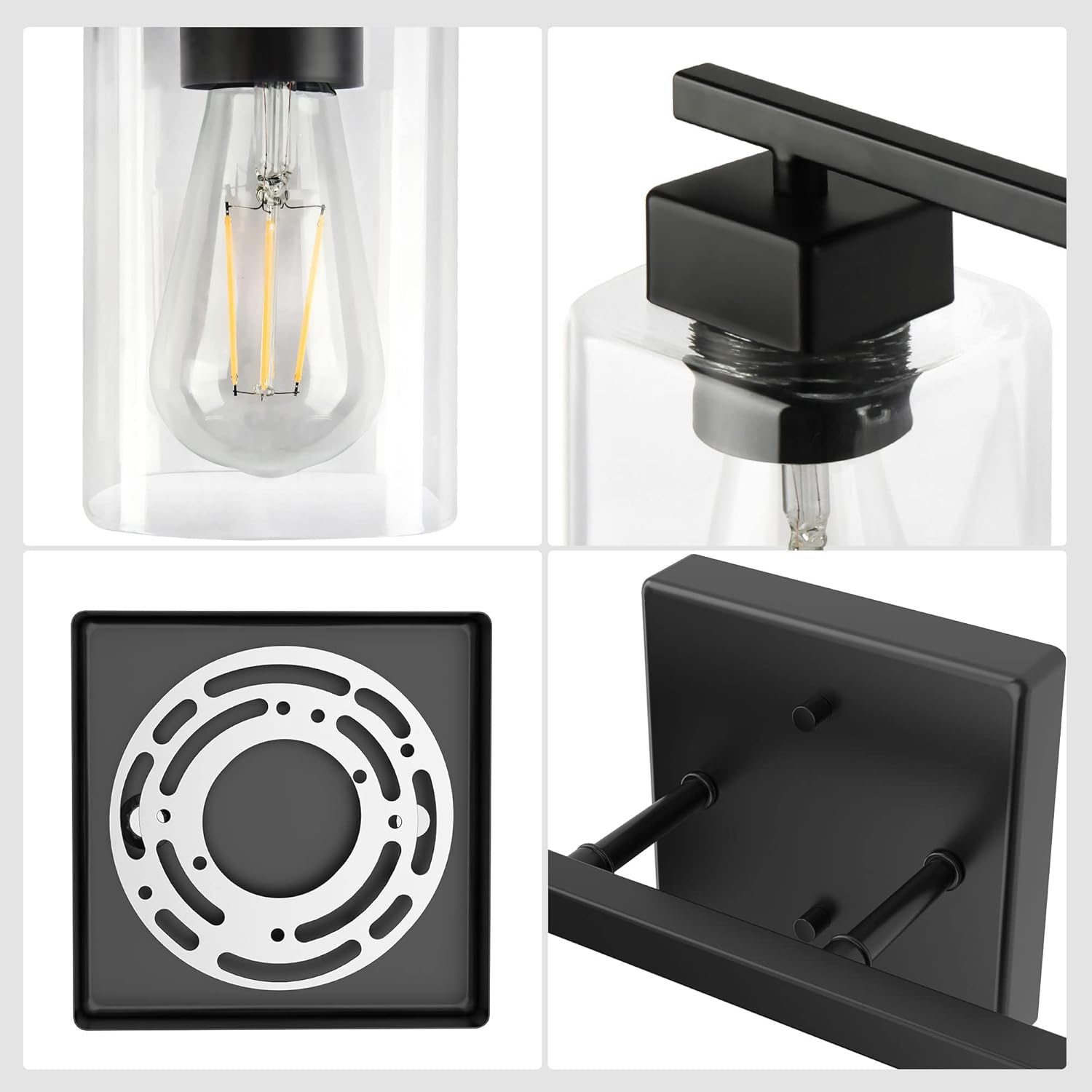 Espird Black Bathroom Light fixtures,UL Certified 3 Lights Farmhouse Light fixtures for Bathroom Above Mirror,Matte Black Vanity Light,Modern Wall Light Fixtures, Vanity Lighting Fixtures