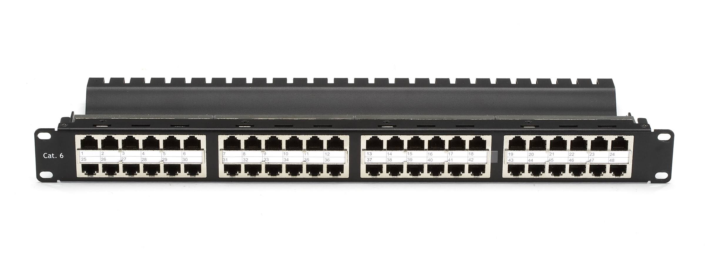 Black Box SpaceGAIN CAT5e High-Density Feed-Through Patch panel - CAT 5e - 1U - 48 ports