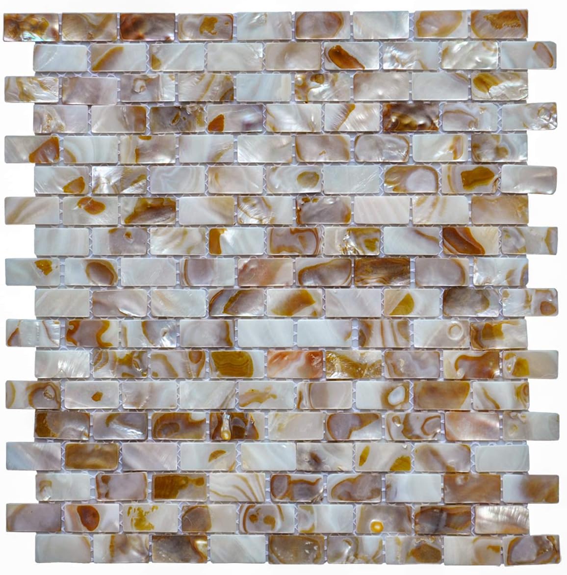 Art3d 10-Piece Mother of Pearl Shell Mosaic Backsplash Tile for Kitchen, Bathroom Walls, Spa Tile, Pool Tile, 12