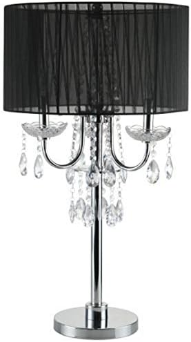 SH Lighting 6733T-BK(U) Crystal Inspired 3-Bulb Table Touch Lamp, 29.5