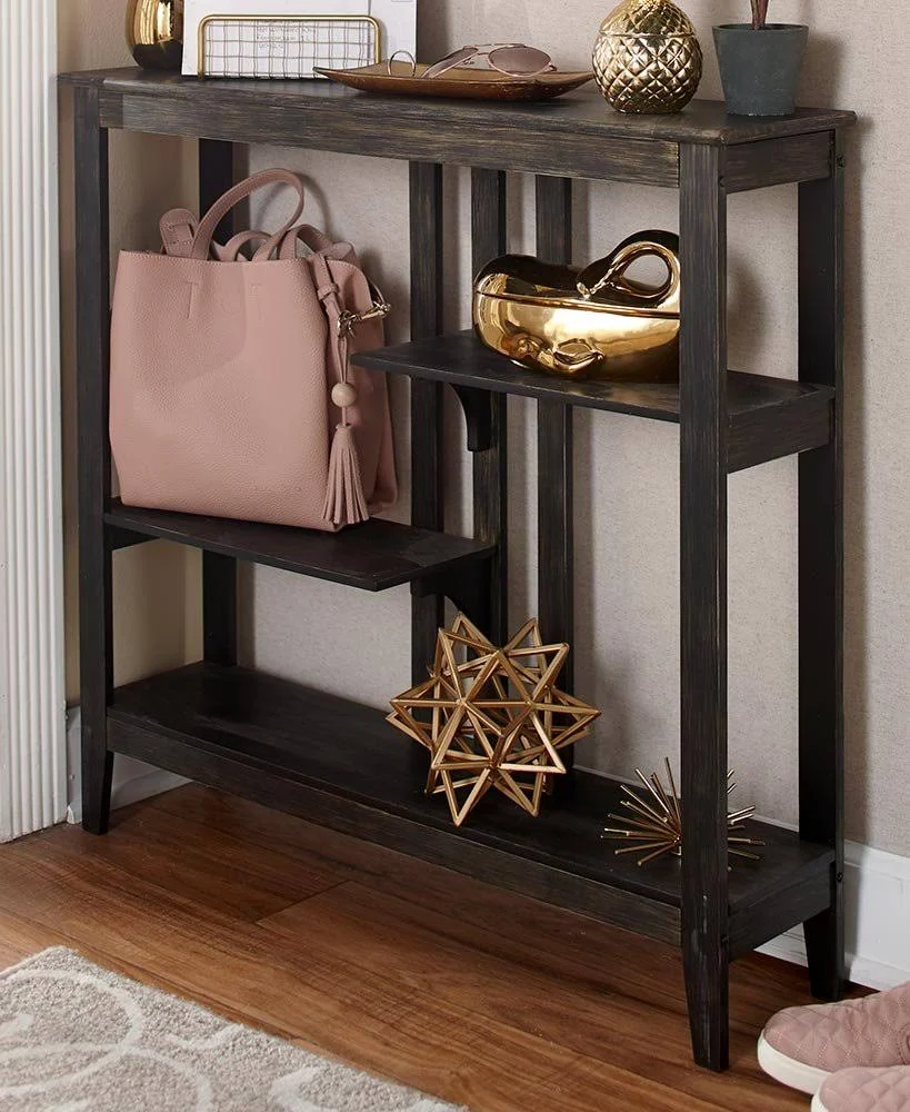 Brushed Metallic Tables- Black/Gold