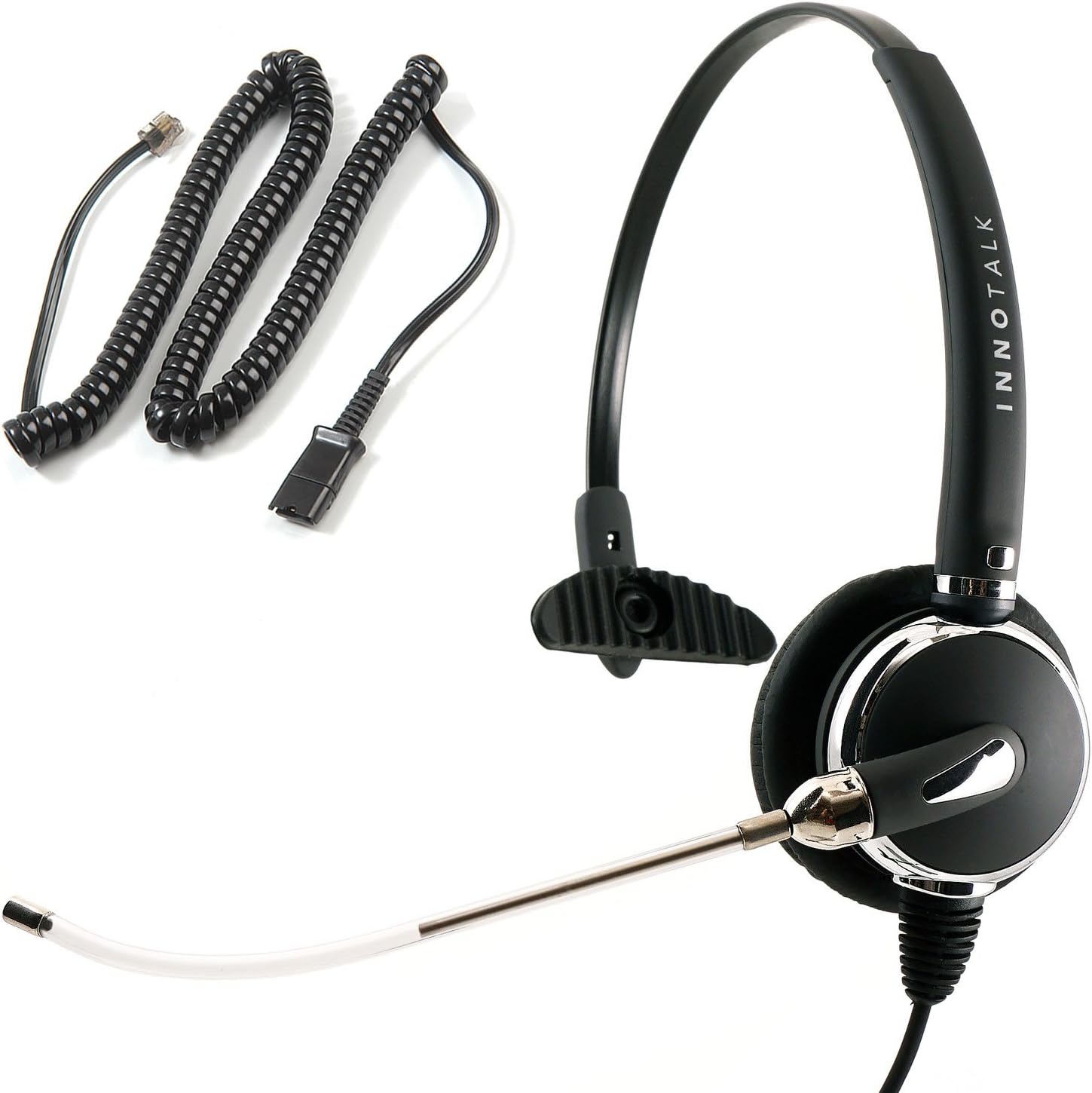 Headset Compatible with Avaya Nortel Phone 1120e 1140e 1150e 1165e 1210 1220 1230 3903 3904 3905 Real Sound Voice Tube Mic Headset Compatible with Plantronics QD Pack of 2