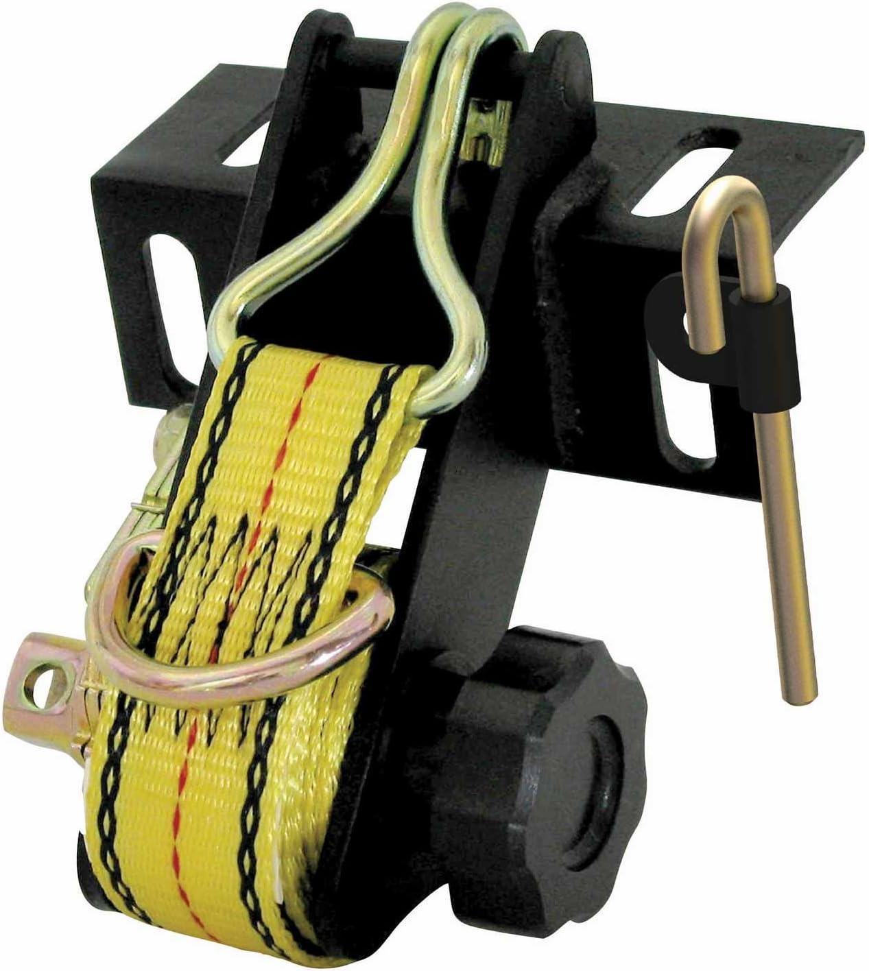 PROGRIP 198010 Truck Rack Tie Down Top Loader Strap with J-Hooks and Adapter: Black Coated, 8' x 1 1/2