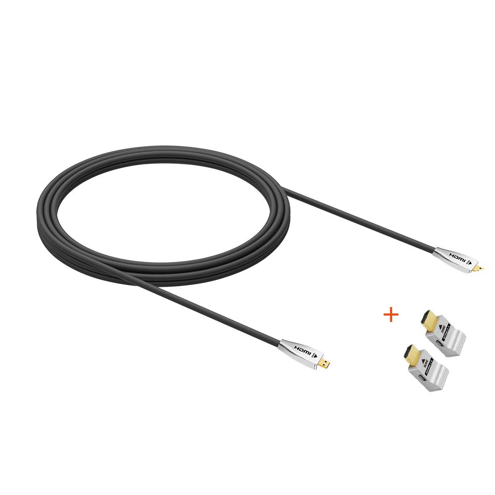 HDMI Fiber Cable RUIPRO 4K60HZ HDR 33 feet Light Speed HDMI2.0b Cable, Supports 18.2 Gbps, ARC, HDR10, HDCP2.2, 4:4:4, Ultra Slim and Flexible HDMI Optic Cable with Optic Technology 10m (Micro-10m) Pack of 2