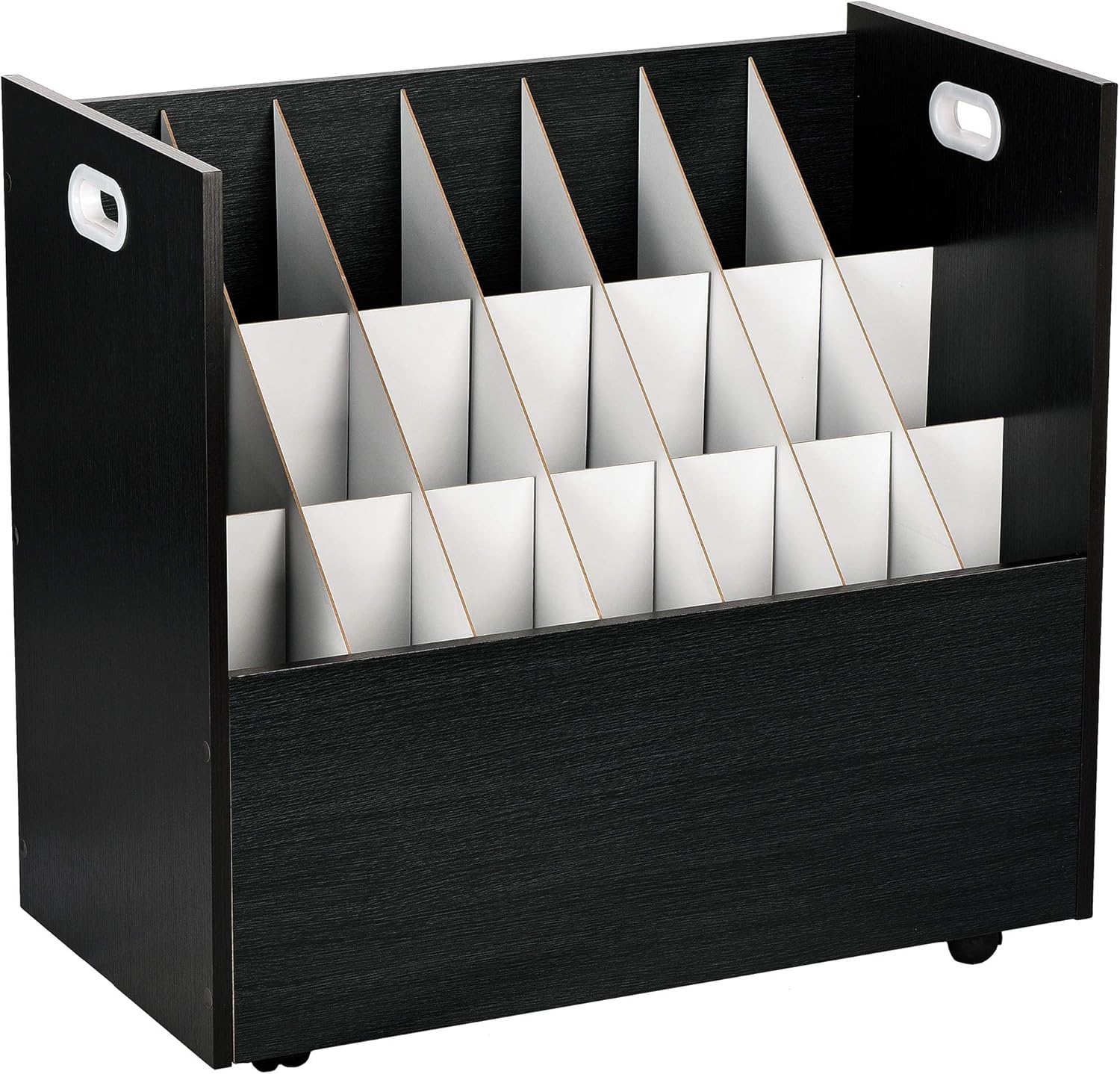 Adir Mobile Blueprint Roll File Holder - Architectural Plan Storage Organizer for Home Office or School Use 21 Slots (Black)