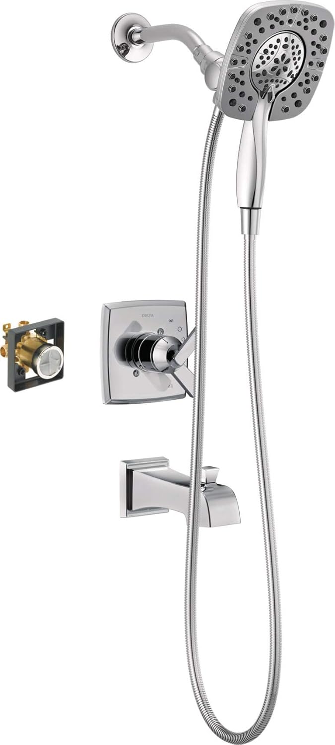 DELTA T17464-BL-I Ashlyn Monitor 17 Series Trim with In2ition Two-in-One Shower Tub & Shower, Without Rough, Matte Black