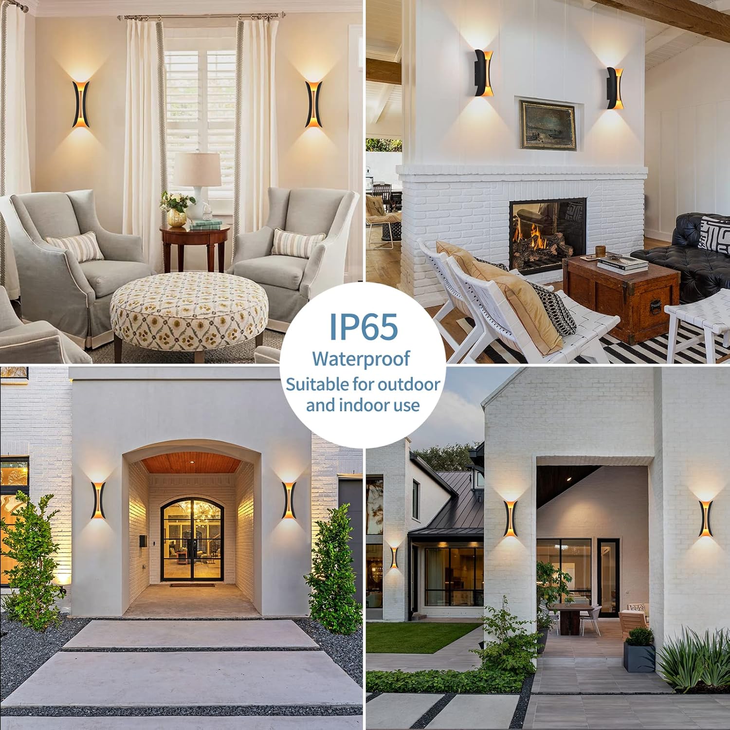 Rosysky Outdoor Light Wall Mount Modern Porch Wall Lamp 20W LED Wall Sconce Set of 2 Waterproof Exterior Wall Fixture Suitable for Terrace, Hotel, Courtyard, Passage(3000K)