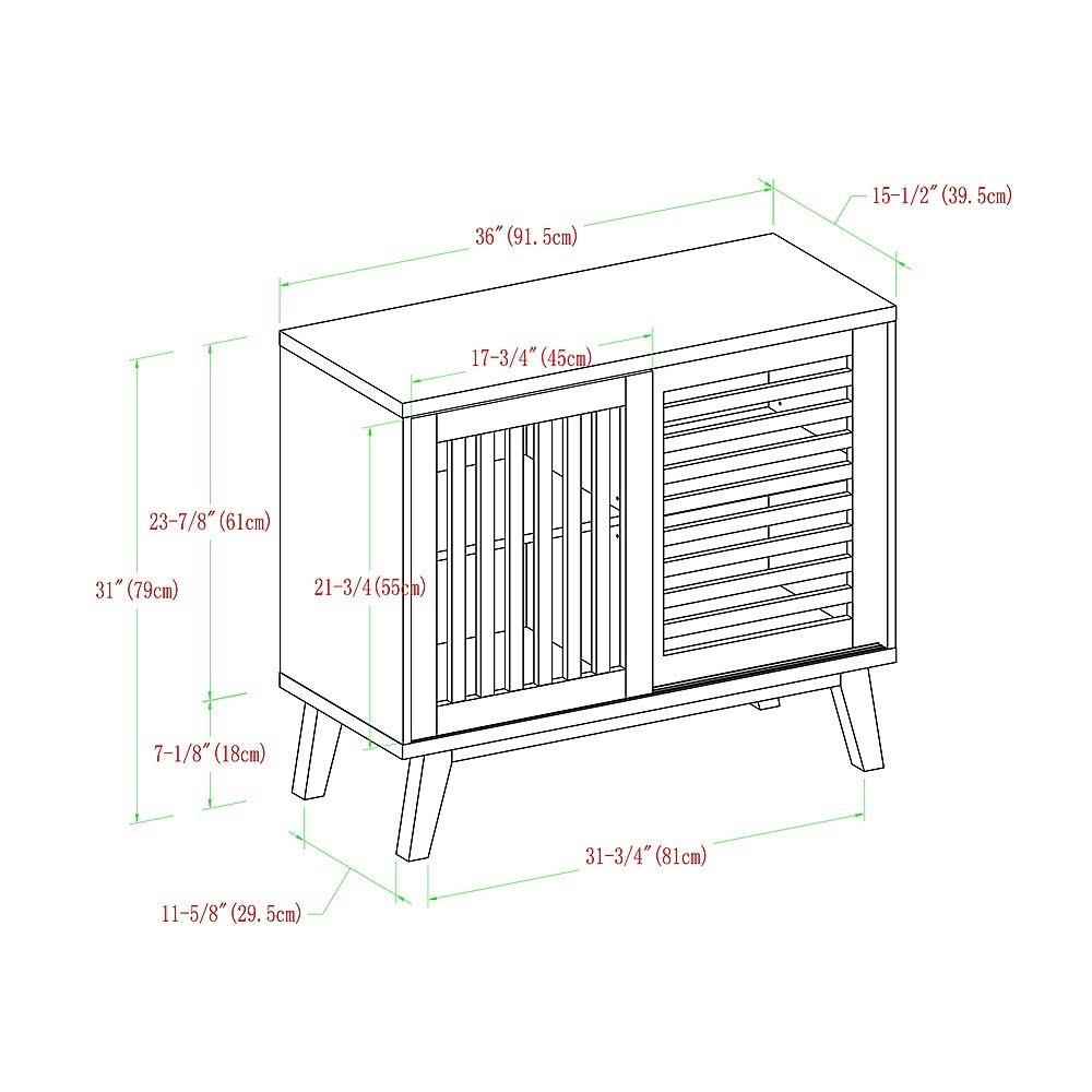 Walker Edison - TV Cabinet - Black/Dark Walnut