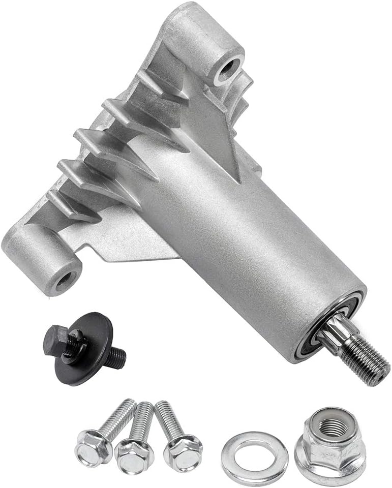 TENGMUJX 2 Pack Spindle Assembly Replaces AYP 130794 532130794 128285 with 3 Mounting Bolts and Blade Mounting Bolt, Mounting Holes are Threaded Pack of 2