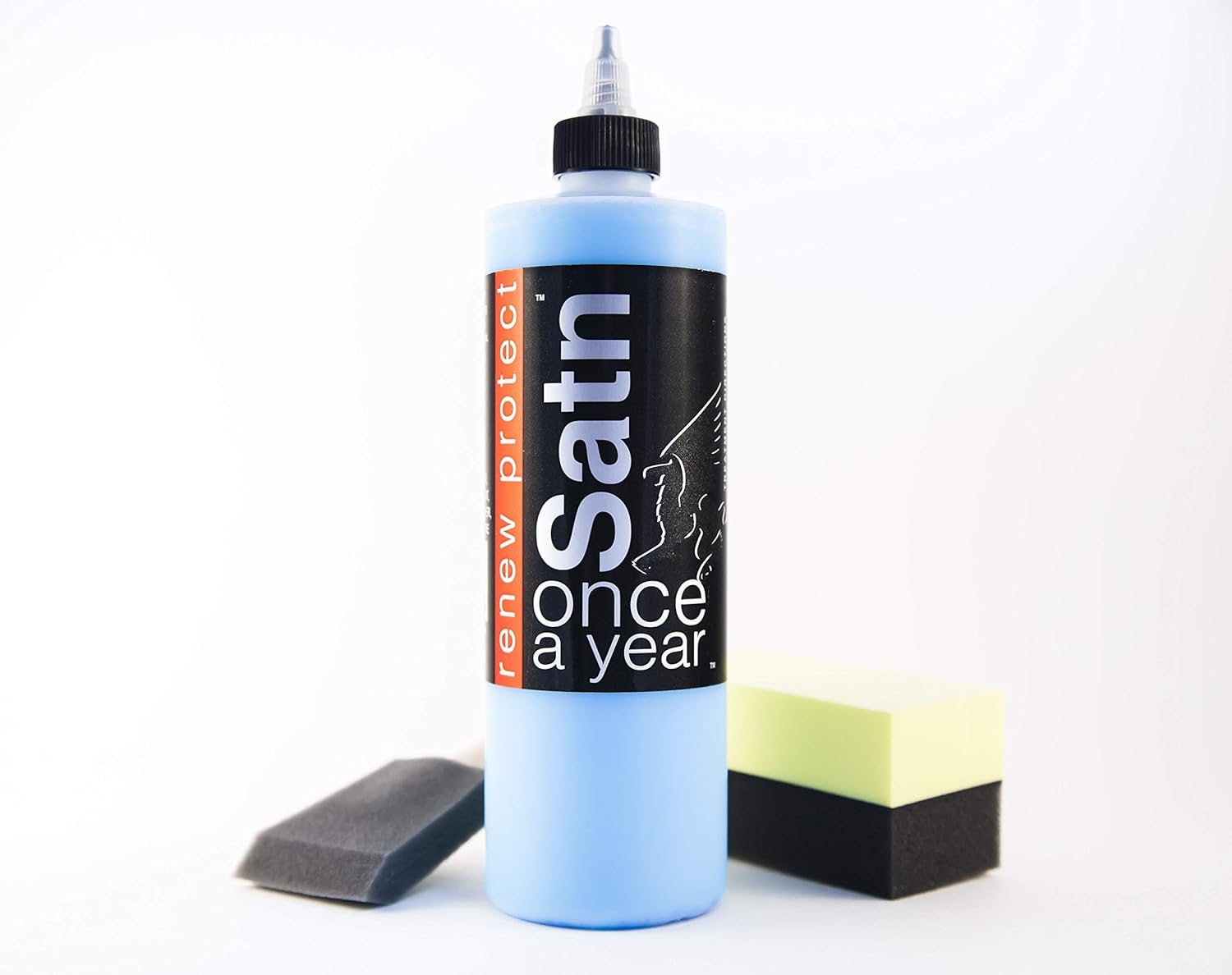 SATN, Once A Year - Our Highest UV Reflective Value: Restorer Plastic and Vinyl, Renew Color, Prevents Tire Dry Rot – Weather- and Salt-Proof, UV Block, Med. Gloss Dry-Seal – 16oz Kit Pack of 2