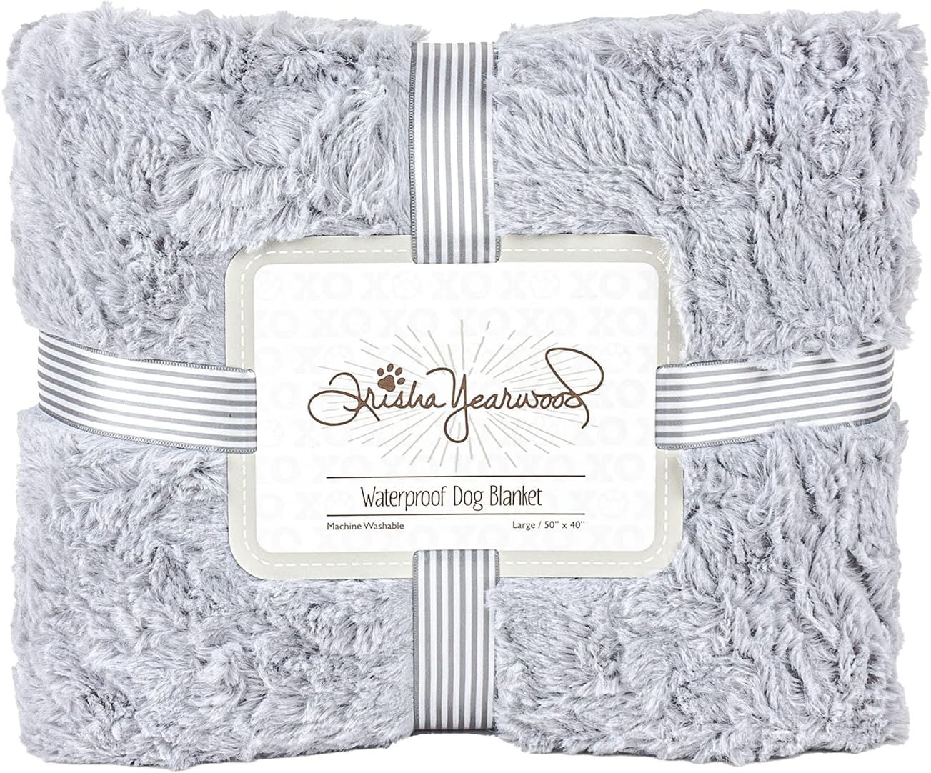 Trisha Yearwood Pet Collection Waterproof Dog Blanket, Machine Washable Soft Dog Blanket, Gray