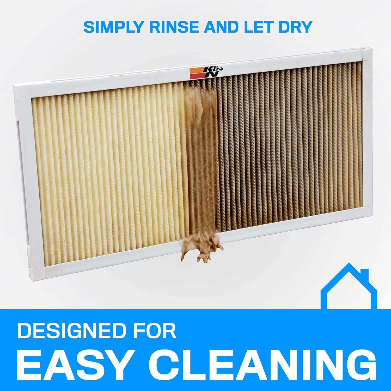 K&N 12x20x1 HVAC Furnace Air Filter, Lasts a Lifetime, Washable, Merv 11, the Last HVAC Filter You Will Ever Buy, Breathe Safely at Home or in the Office , HVC-11220