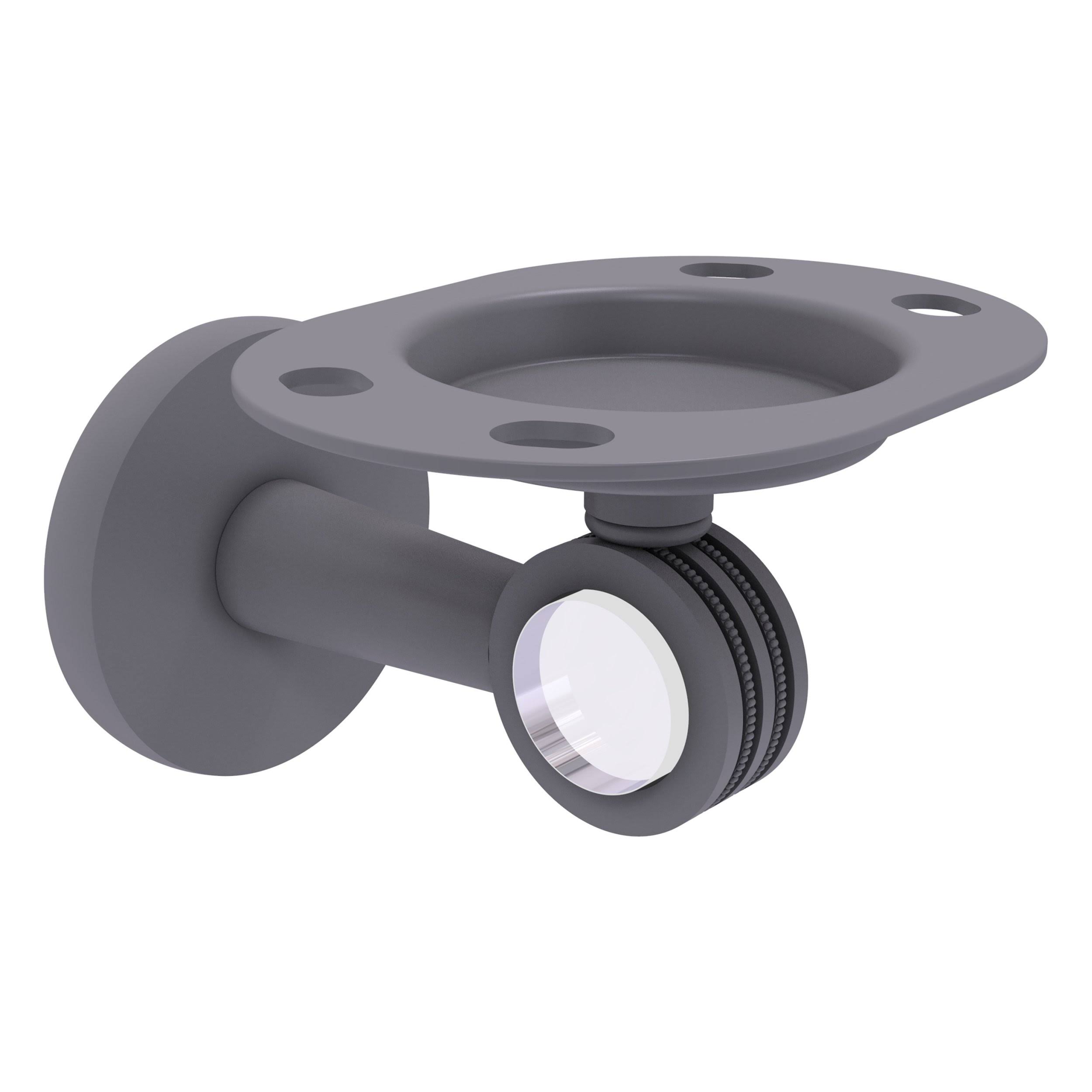 Allied Brass Clearview Collection Tumbler and Toothbrush Holder with Dotted Accents - Matte Gray