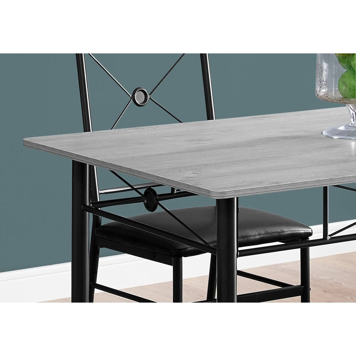 5-Piece Gray and Black Contemporary Dining Table with Chairs 43x22