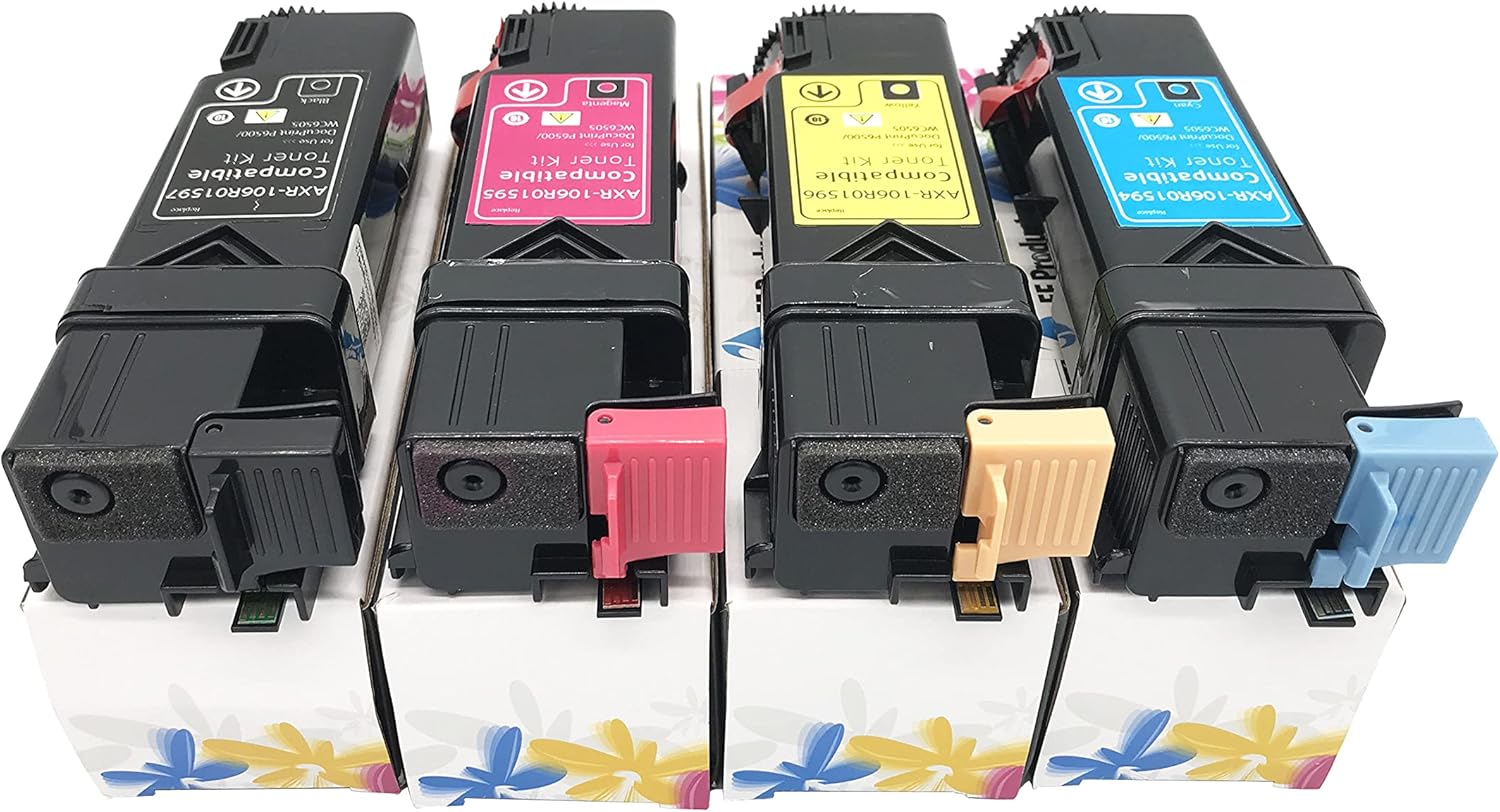 EF Products Replacement Toner Cartridge for Xerox Phaser 6130 (Black 106R01281, Yellow 106R01280, Magenta 106R01279, Cyan 106R01278, 4-Pack) Pack of 2