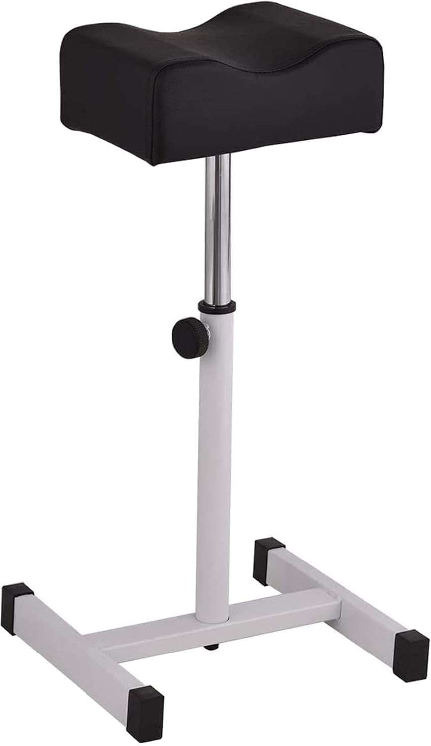 Giantex Pedicure Footrest Technician Nail Equipment, Salon Spa Beauty Footrest Home Pedicures with Height Adjustable Seat, Non-Slip Legs and Padded Seat Simple Assembly Manicure Stool(Black) Pack of 2
