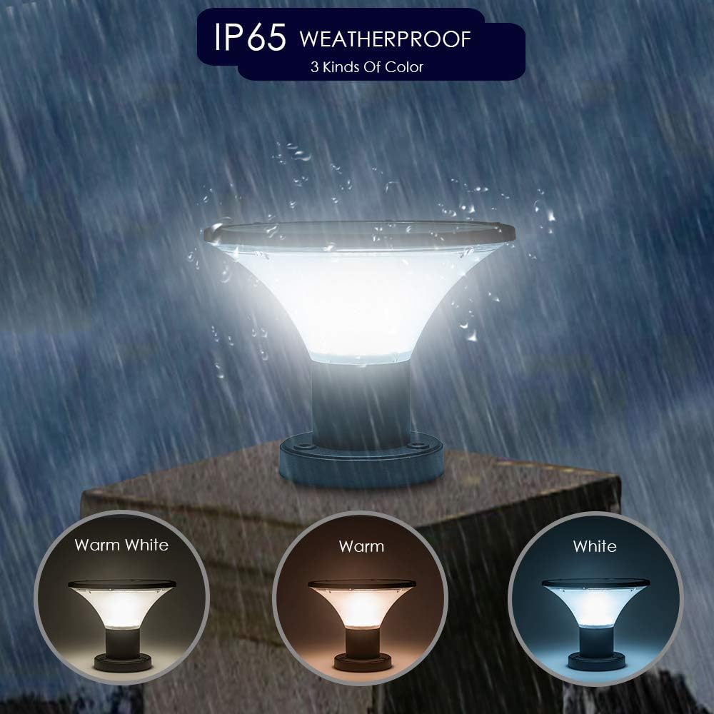 Solar Post Cap Lights Outdoor, Dusk to Dawn Auto On/Off Solar Powered Post Lights Fits Most Posts (4 Pack)