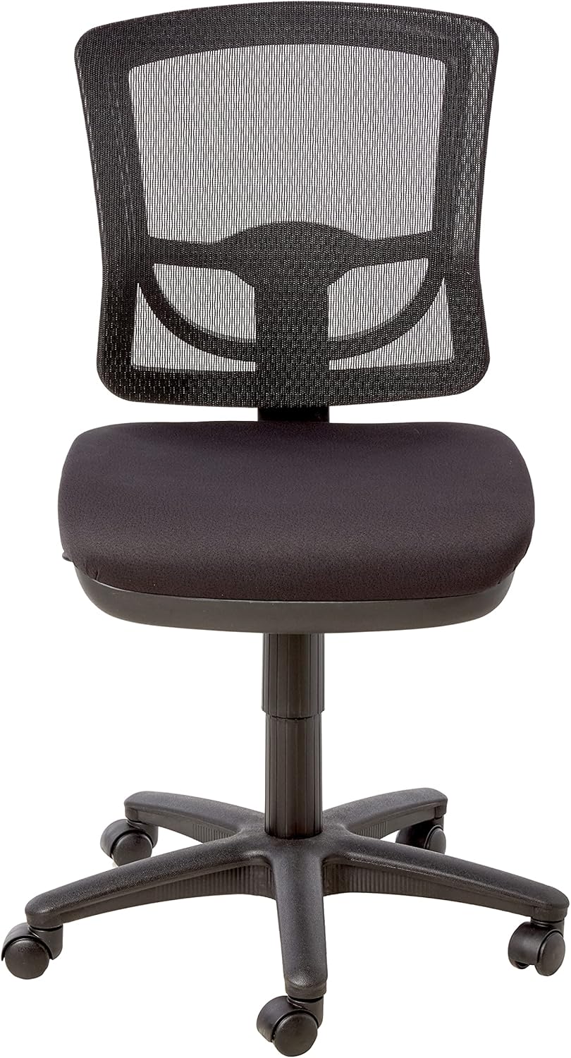 Office Star Breathable ProGrid Back and Fabric Seat, Armless Task Chair, Black