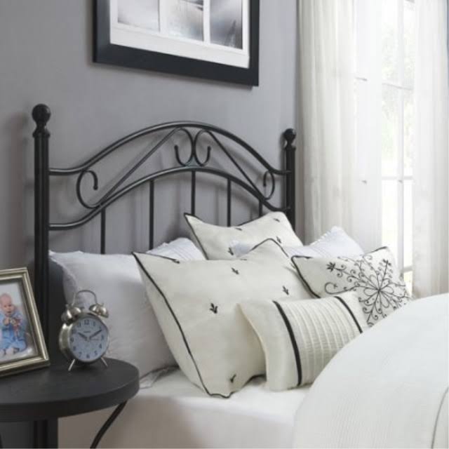 Mainstay Black Bed Headboard- Fits Full or Queen Bed Frames