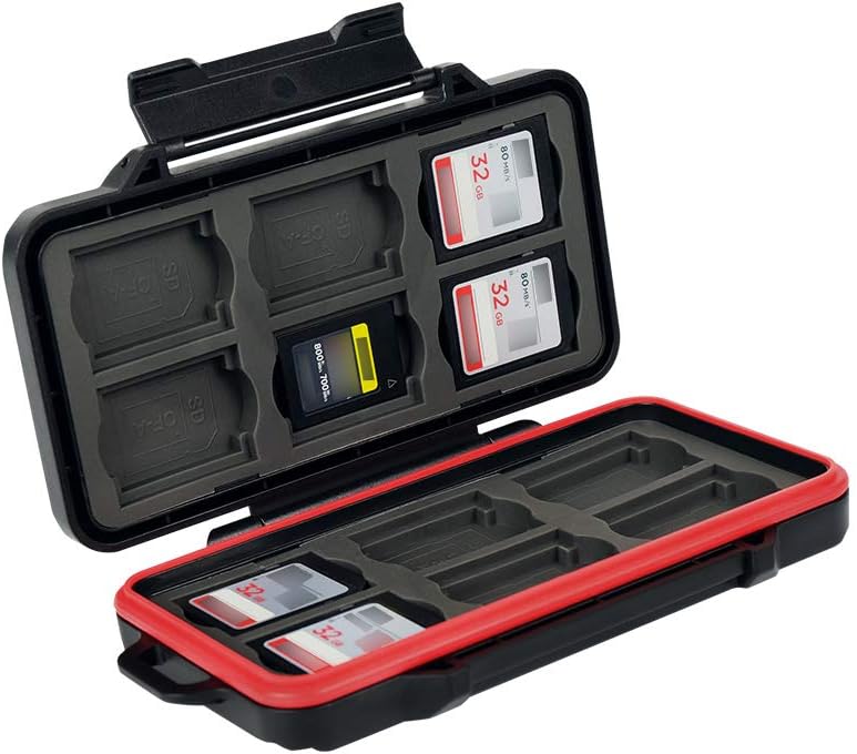 PROfezzion 36 Slots Memory Card Case, SD Card Holder for 12 SD /SDXC /SDHC & 18 Micro SD /TF & 6 CF /Cfast Cards, Water-Resistant & Anti-Shock Designed for SD Card Case with Rubber Interior, Black