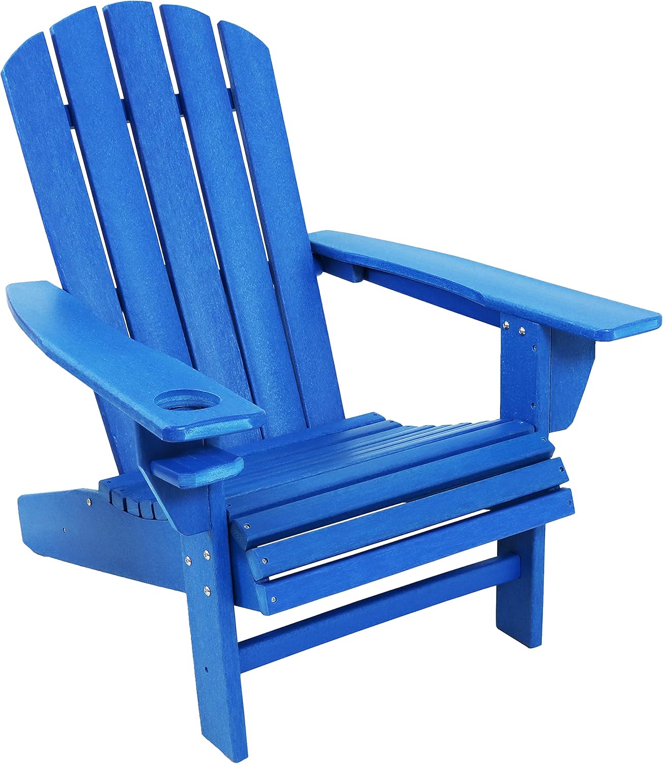 Sunnydaze All-Weather Outdoor Adirondack Chair with Drink Holder - Heavy Duty HDPE Weatherproof Patio Chair - Ideal for Lawn, Garden or Around The Firepit - Turquoise