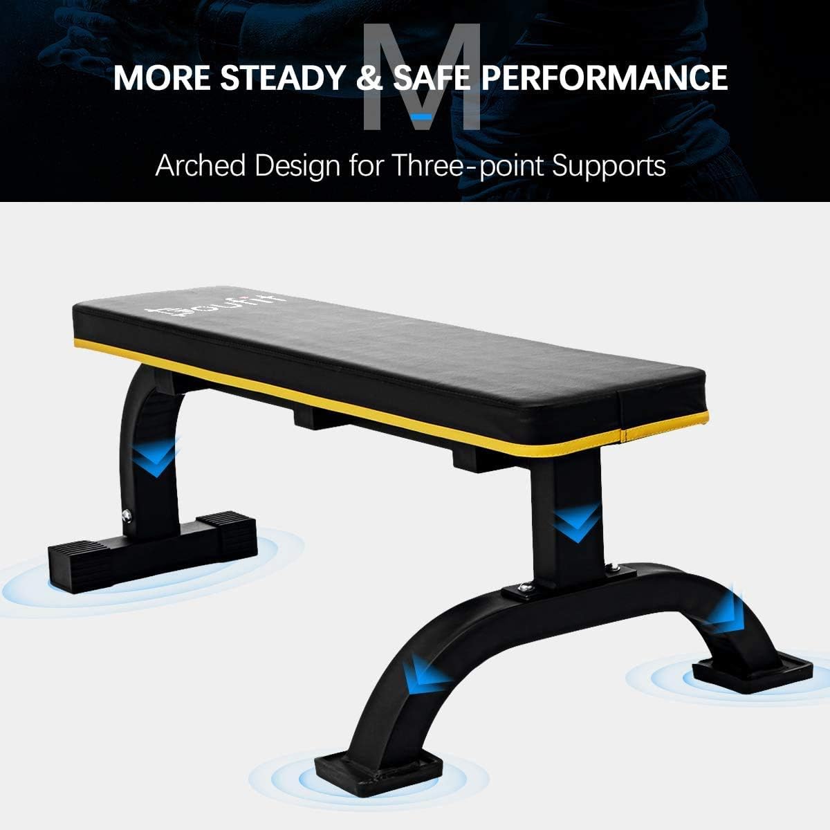 Weight Bench for Home Gym, Doufit Full-Body Workout Bench Press, Indoor Heavy Duty Exercise Bench for Weight Lifting Training Pack of 2