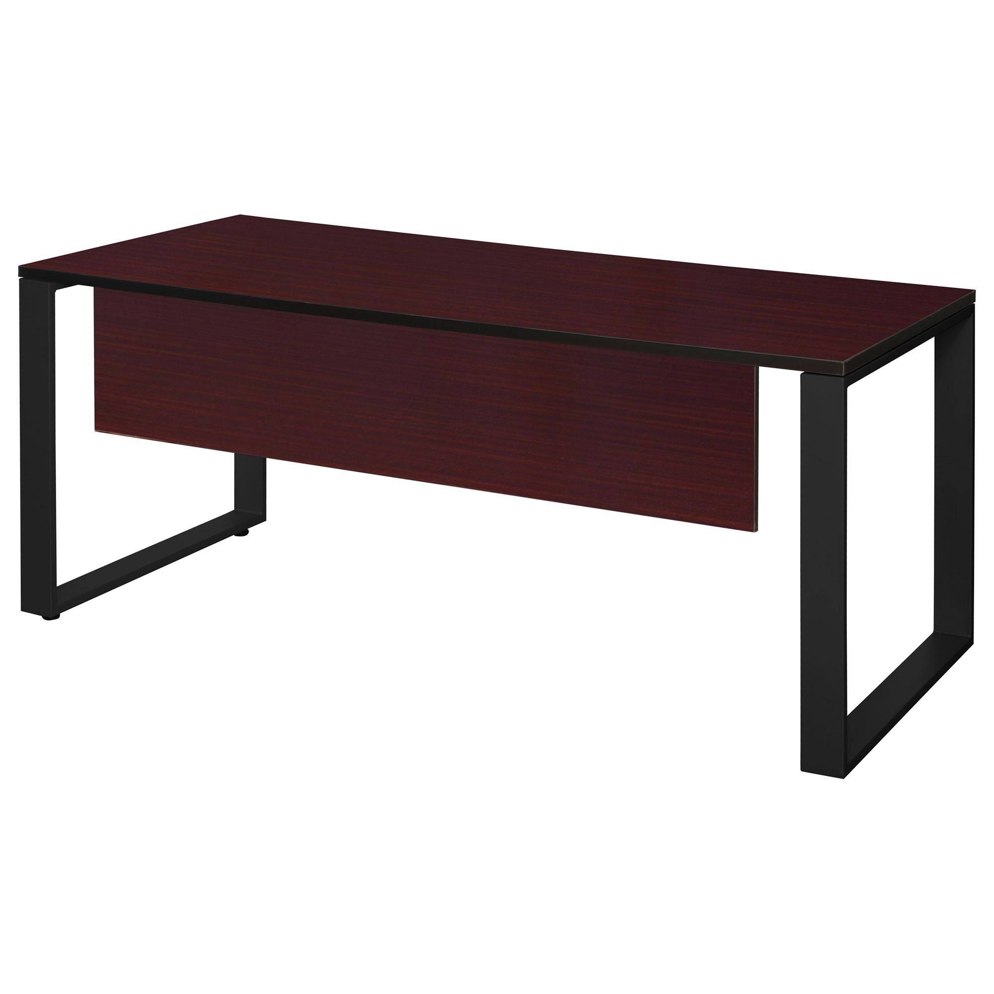 Regency Structure 72x22 x 30x22 Training Table with Modesty Panel- Mahogany/Black