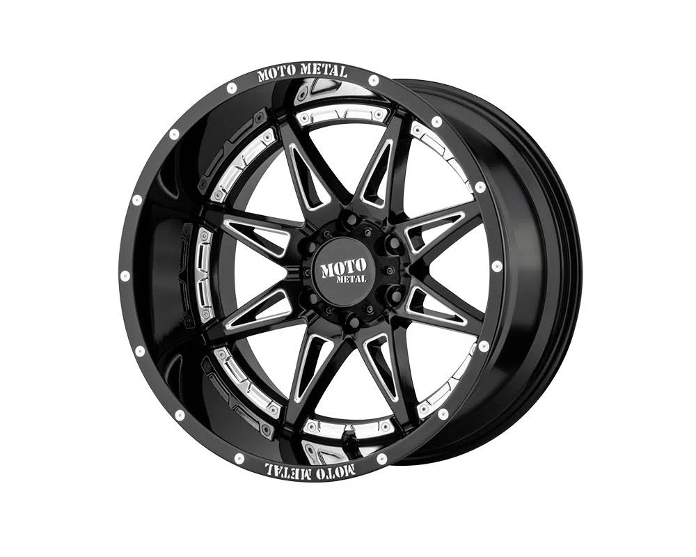 Moto Metal MO99321087318N MO993 Hydra Wheel 20x10 8x8x170 -18mm Gloss Black Milled