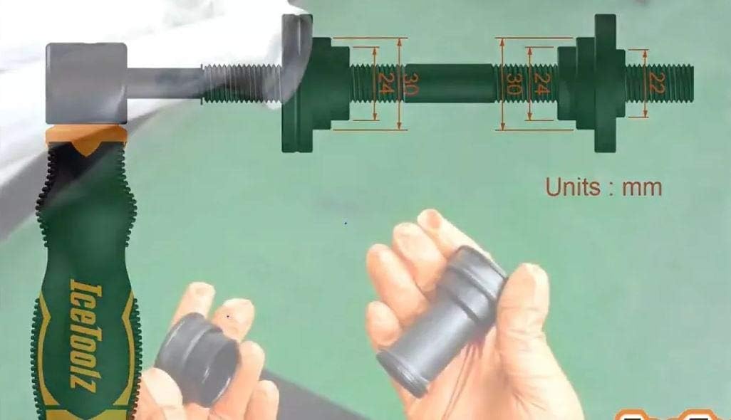 IceToolz Bottom Bracket Bearing Press Tool | Black | Bearing Cup Press Tool | Press-fit Type Bottom Brackets