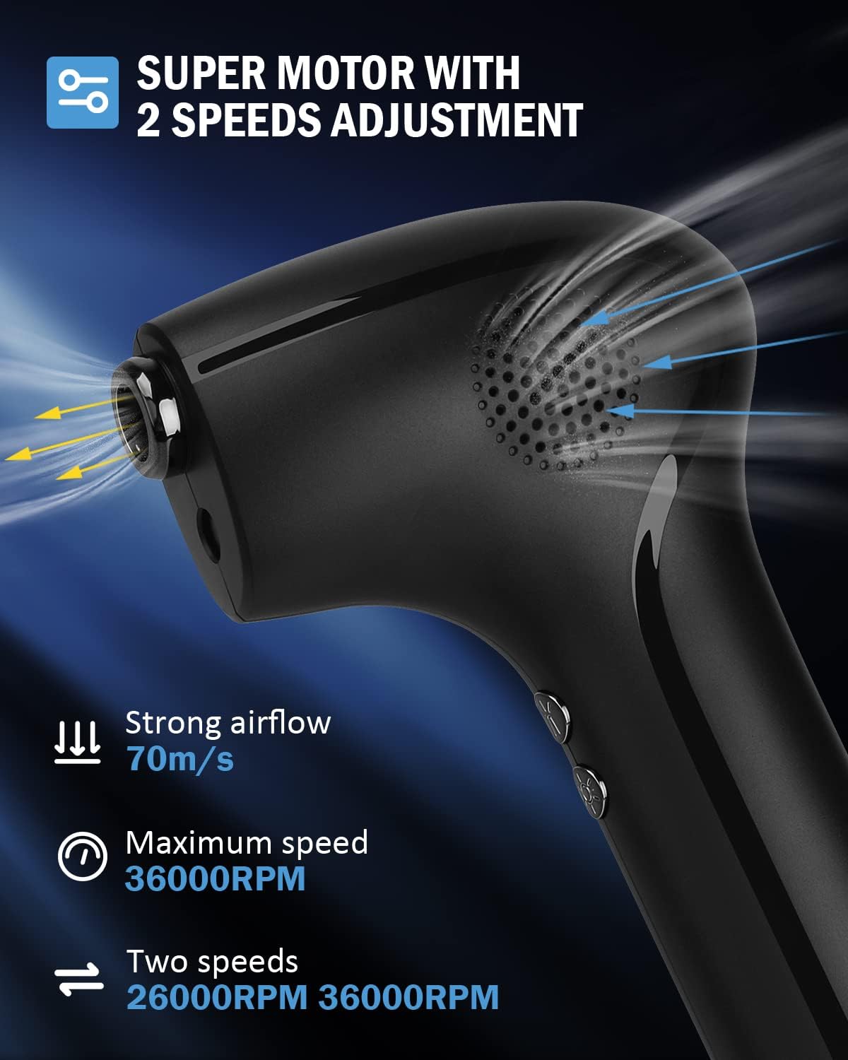 Compressed Air Duster, Electric Air Blower for Computer Cleaning, Portable Replaces Canned Air, Cordless Rechargeable 36000RPM Keyboard Cleaner