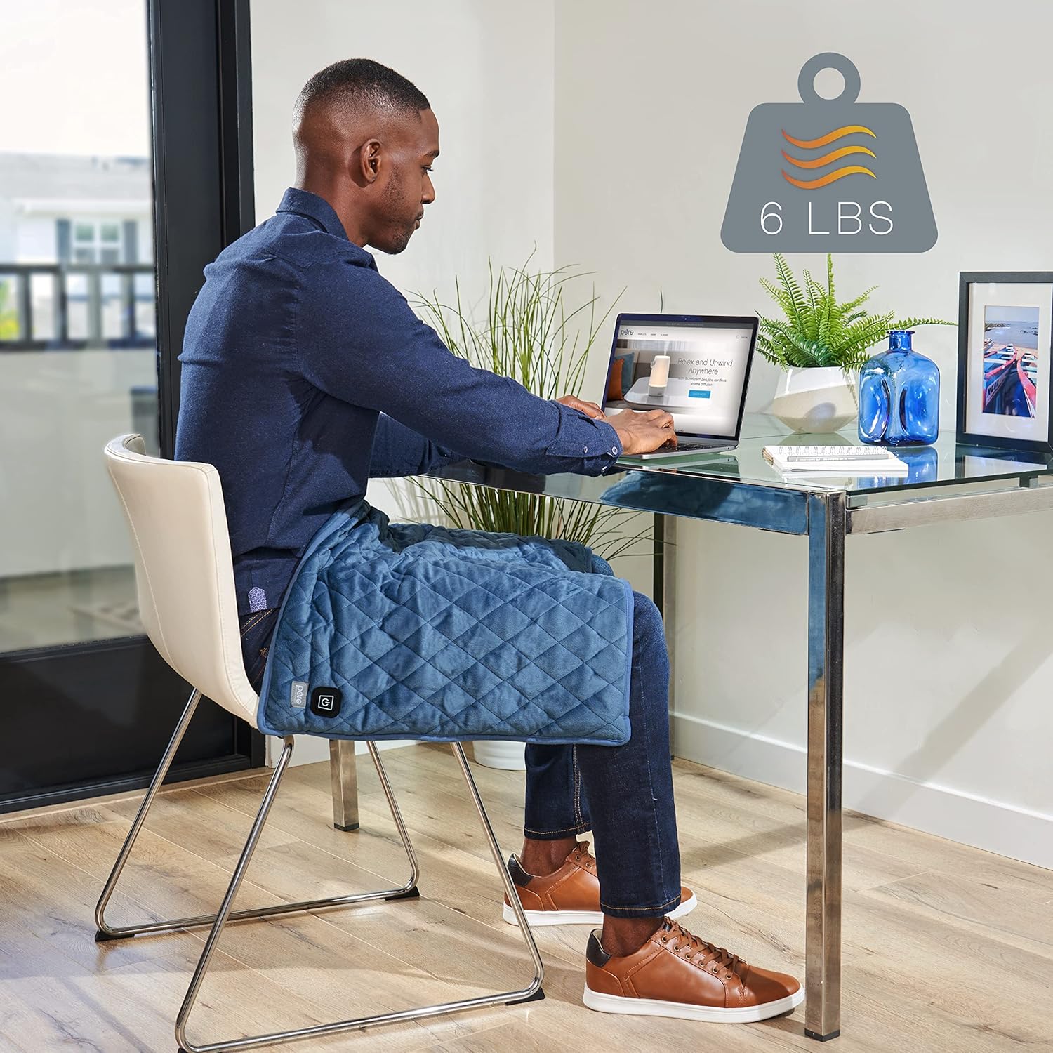 Pure Enrichment® WeightedWarmth™ - 2-in-1 Weighted Body Pad with Warmer (32” x 21”) 6 lbs, 3 Warmth Settings, BPA-Free, Non-Toxic Beads, & Soft Micromink — Ideal for Back and Shoulder Pain, or Cramps Pack of 2