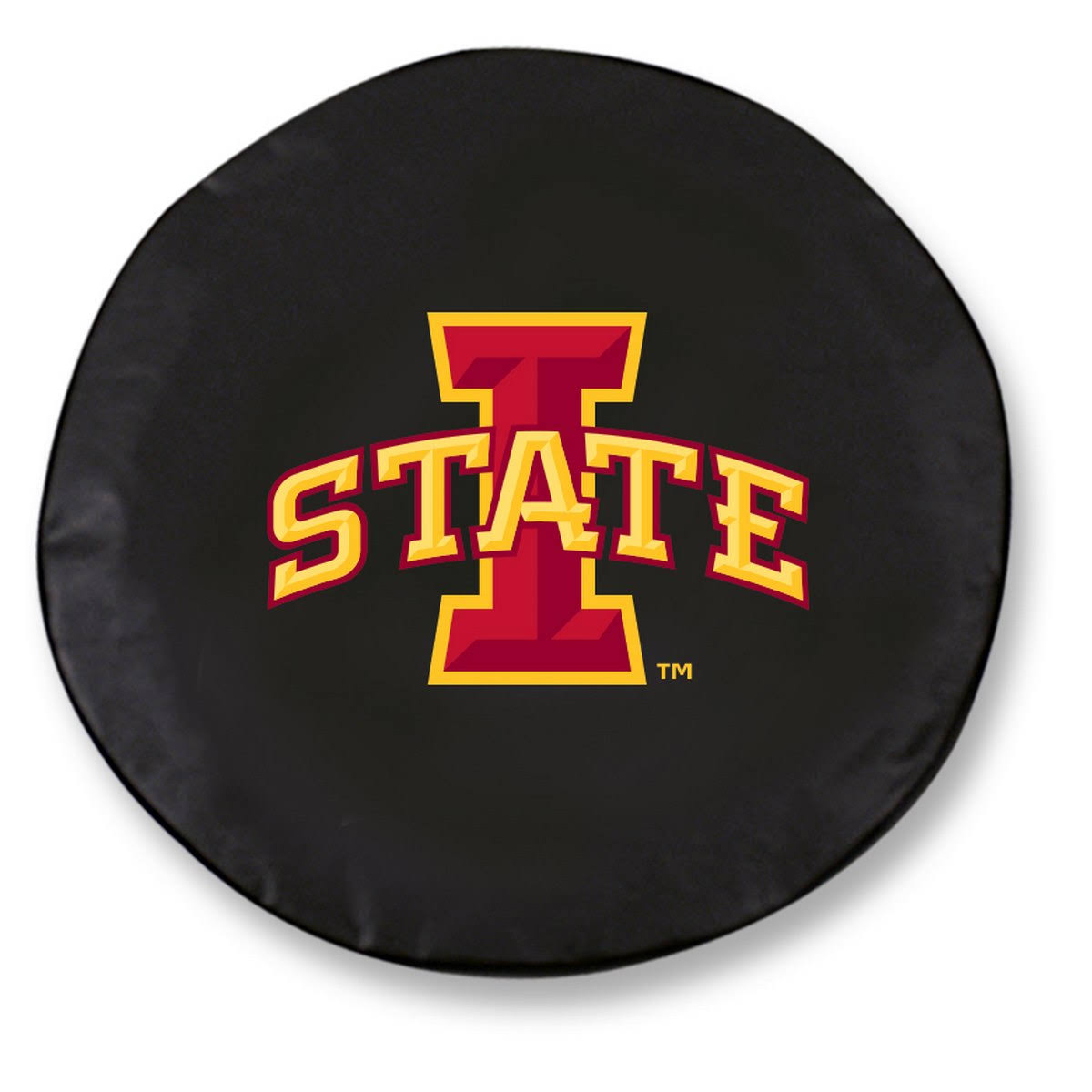 Iowa State Cyclones HBS Black Vinyl Fitted Spare Car Tire Cover (21 1/2x22 x 8x22)