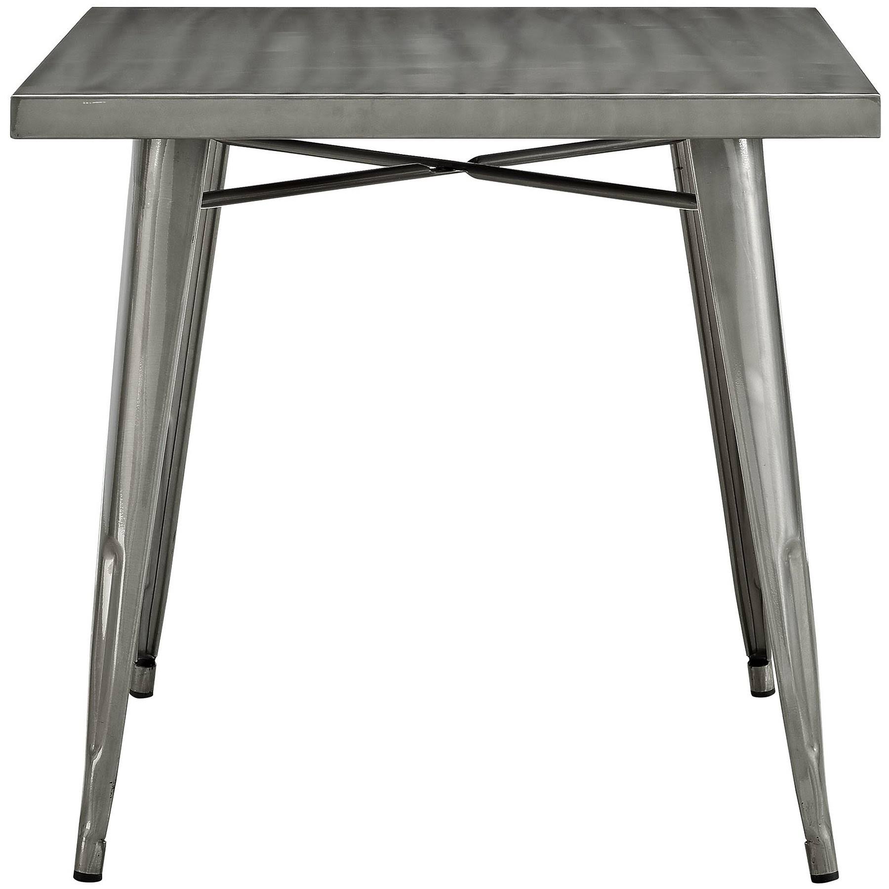 Modway Alacrity Metal Dining Table, Gunmetal, 32x22