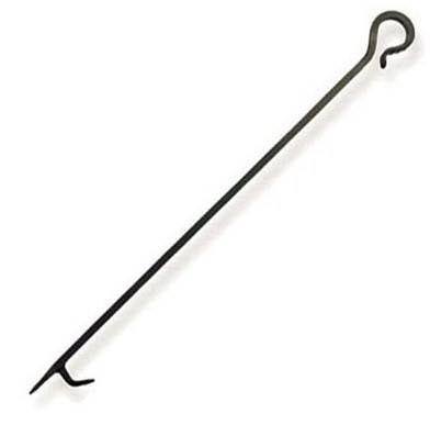 Fireplace Poker W Loop Handle in Black Iron Finish