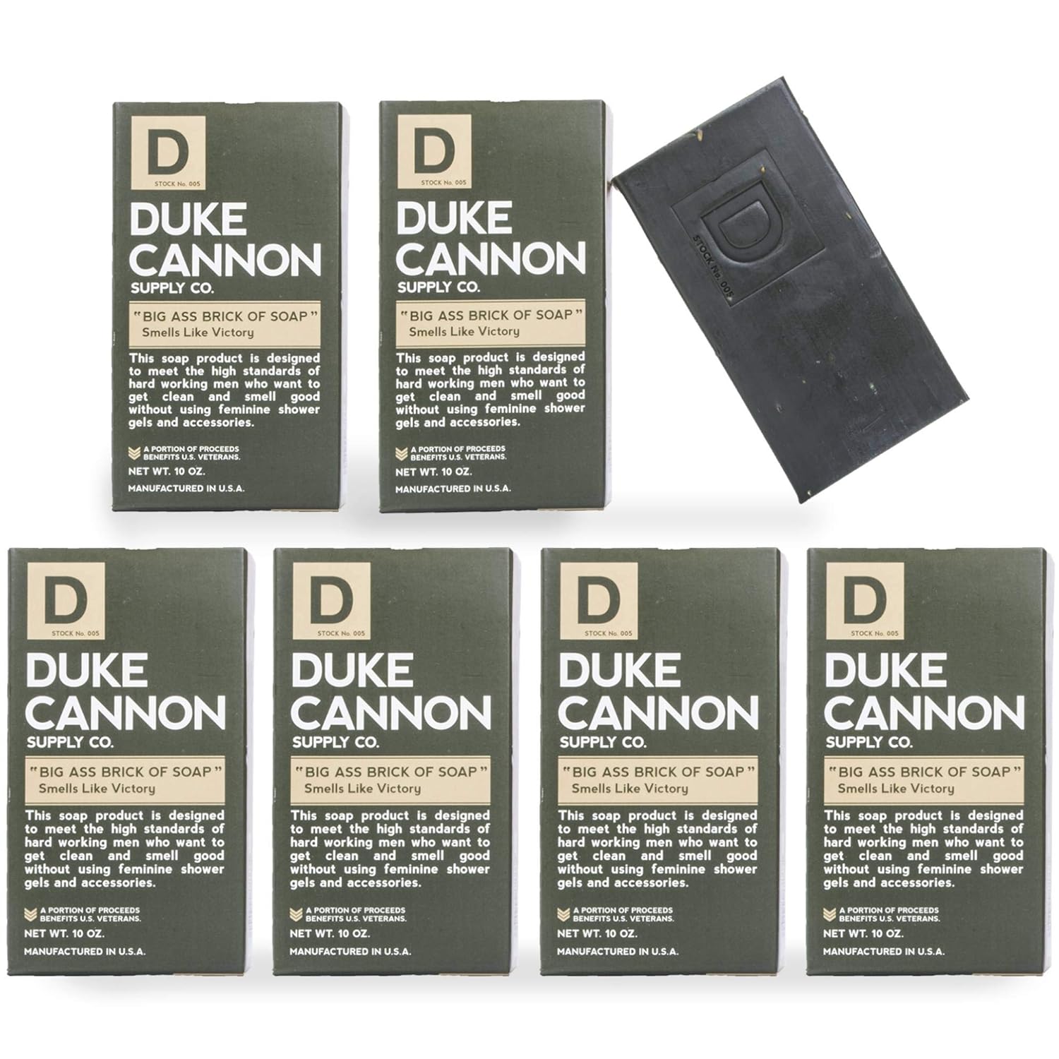 Duke Cannon Supply Co. Big Brick of Bar Soap for Men, 10oz - Victory (6 Pack) Pack of 2