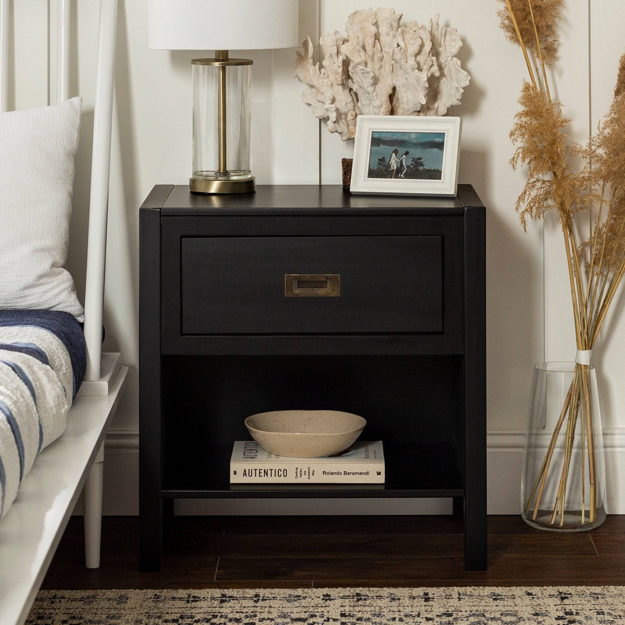 Carson Carrington Modern 1-Drawer Nightstand - Black