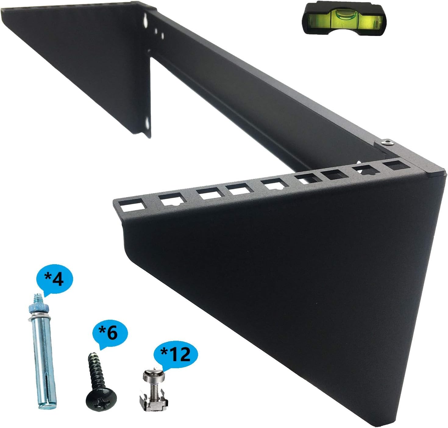 JINGCHENGMEI 3U 125 lb Weight Capacity Heavy Duty 19 Inches Steel Vertical Patch Panel Mounting Bracket for Networking Equipment (MFT-HVWRF3U) Pack of 2