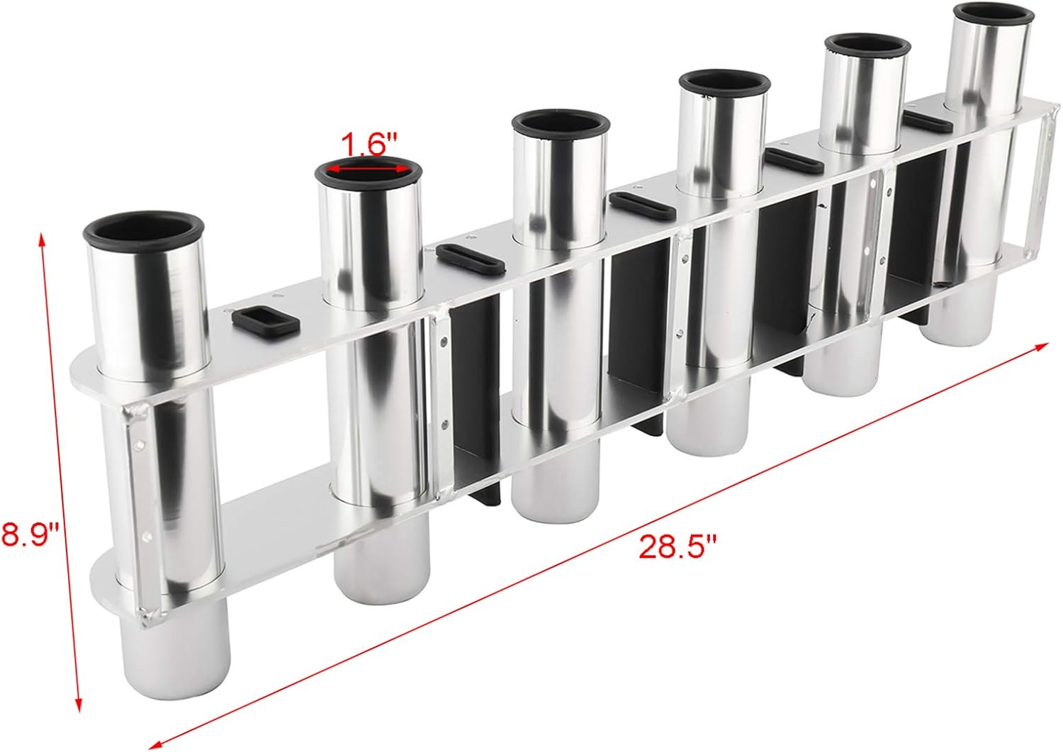 NovelBee Aluminum Alloy 6 Tubes Fishing Rod Holder for Boat Yacht