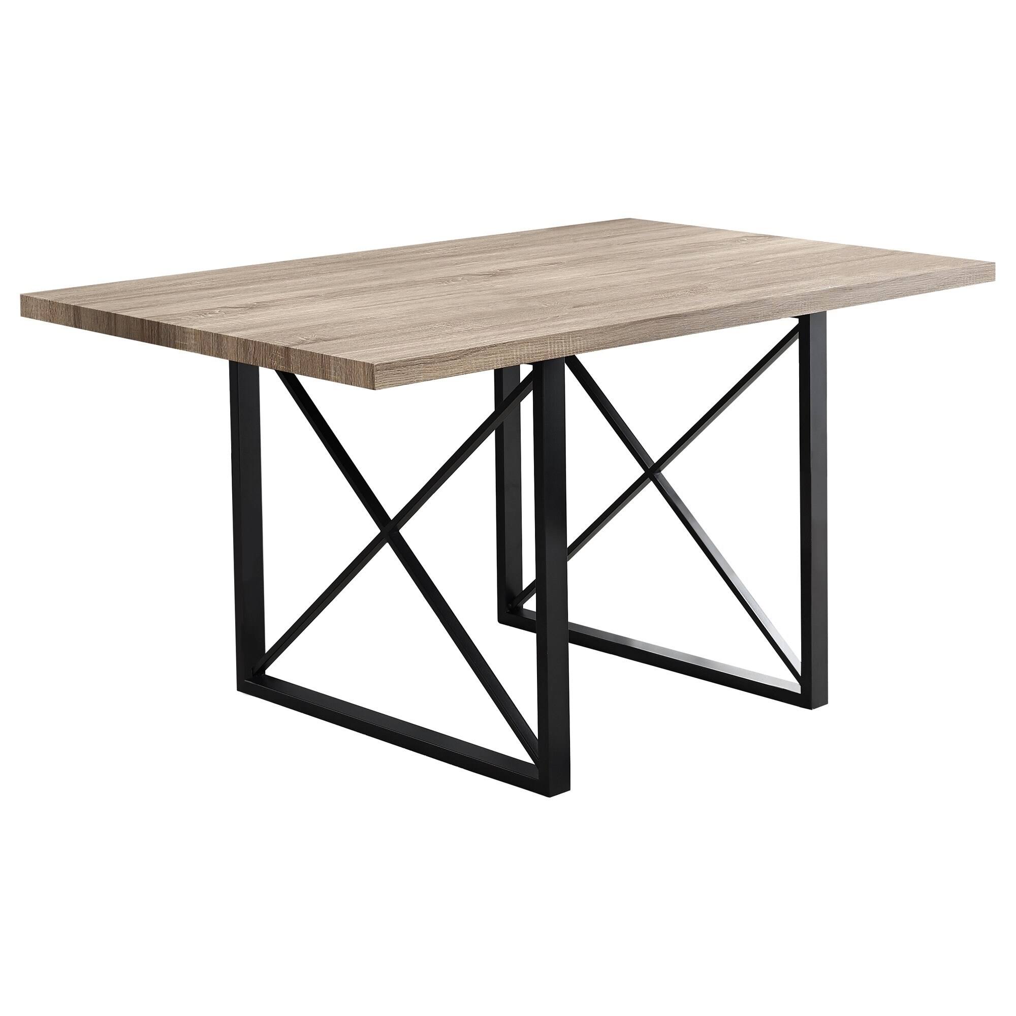 Monarch Dining Table 36x22x 60x22 / Dark Taupe / Black Metal